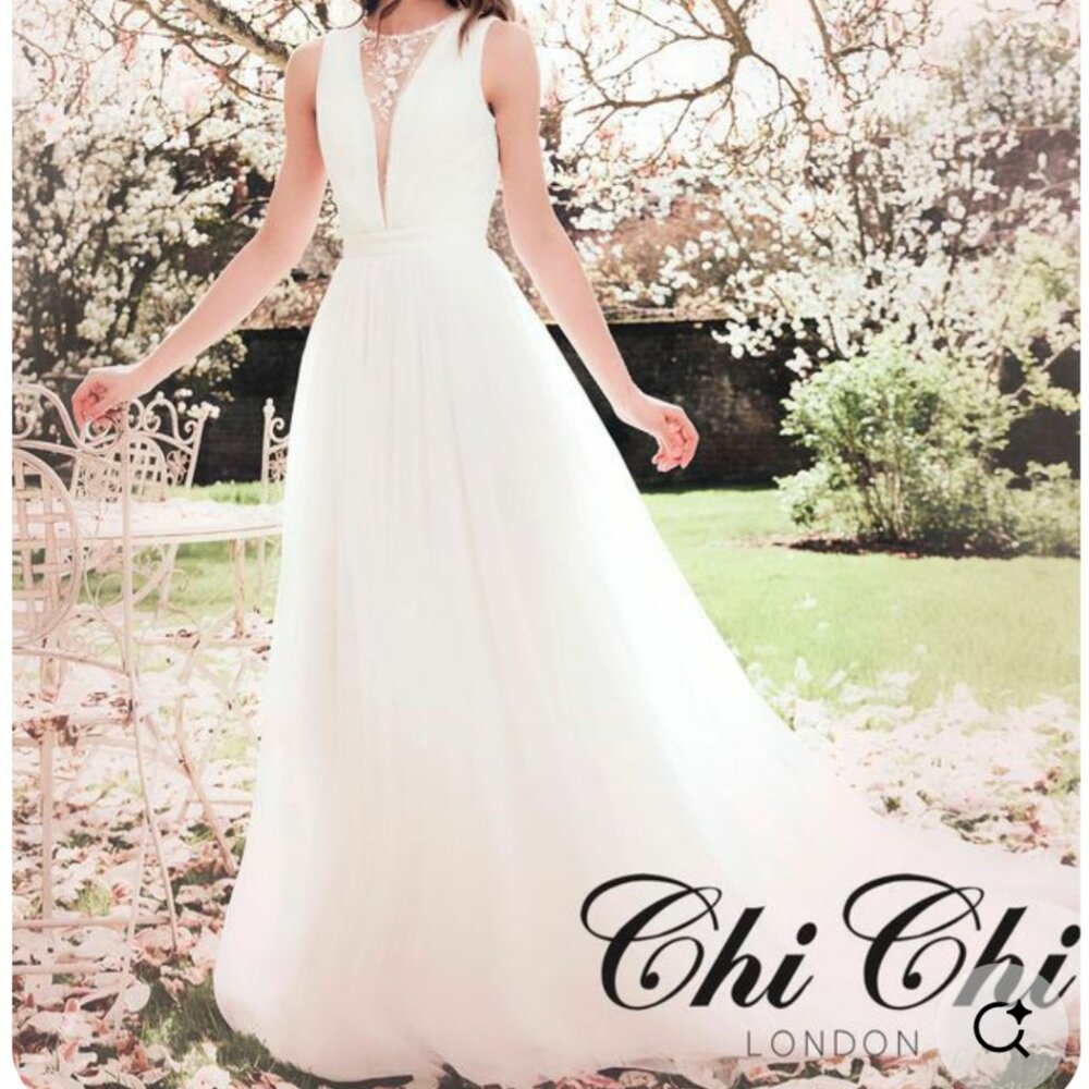 UK 10 Chi Chi London Wedding Dress 2018 NWOT